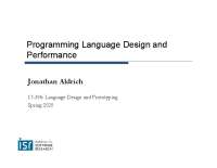 Programming Language Design and Performance