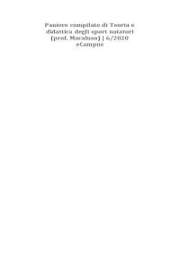 Paniere TEORIA E DIDATTICA DEGLI SPORT NATATORI (prof. Macaluso Filippo) RISPOSTE CHIUSE