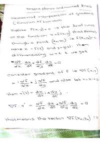 Tangent planes and normal lines (basics and problems)
