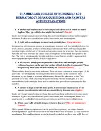 CHAMBERLAIN COLLEGE OF NURSING NR 602 DERMATOLOGY BANK Q AND A (WITH EXPLANATIONS)