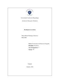 Estatística Primeiro Trabalho UCM