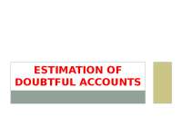 Accounts Receivable Estimation for doubtful accounts
