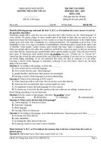 Mã đề 102 Tiếng anh đại cương ôn thi vào 10