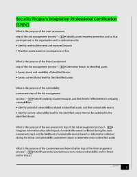 Security Program Integration Professional Certification (SPIPC)