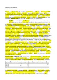 Riassunto Modulo 4, Fogli di Calcolo