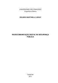 RADIOCOMUNICAÇÃO DIGITAL NA SEGURANÇA
PÚBLICA