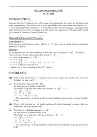 PIGEONHOLE PRINCIPLE