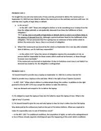 Contractual Obligations and Delay in Delivery