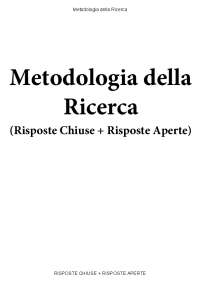Metodologia della Ricerca - Paniere compilato eCampus