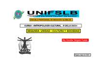 Antropología Cultural: Temas de Exposición para la Segunda Unidad - Prof. Delgado Tuesta