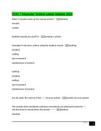 TEAS 7 Muscular System Latest Update 2023