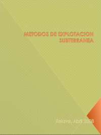 Explotacion subterranea