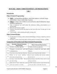 UNIT-1 INTRODUCTION TO OOPS