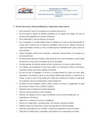 Normas Generales de Seguridad higiene y ambiente