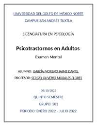Examen Mental de Psicopatología en Adultos