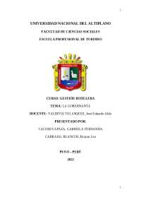 La Gobernanta y sus funciones.