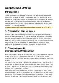Script grand oral sur le vol 0g