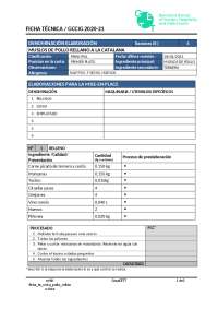 ficha tecnica de una receta