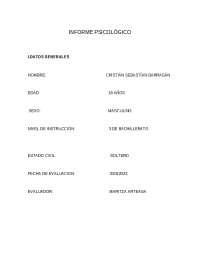 Análisis de Aptitudes Diferenciales (DAT) para Cristián Sebastián Barragán