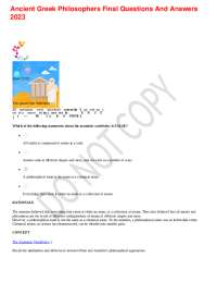 Ancient Greek Philosophers Final Questions And Answers 2023