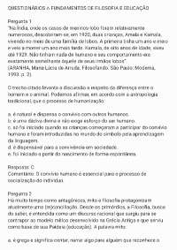 TODOS OS QUESTIONÁRIOS DE FUNDAMENTOS DE FILOSOFIA E EDUCAÇÃO