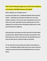 WGU D236 Pathophysiology Exam 2022/2023 Questions and Answers (Verified Answers by Expert)