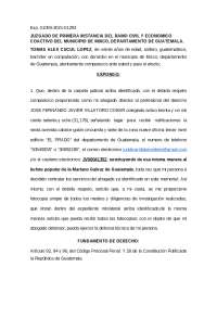 Memorial para apersonarse