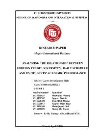 Daily Schedule and Academic Performance at Foreign Trade University: A Thesis Study