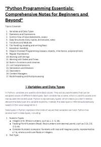 Python Programming Essentials