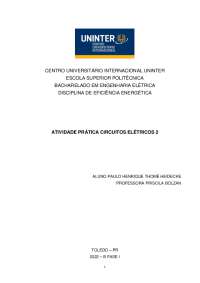 Eficiência Energética: Atividades Práticas em Circuitos Elétricos 2