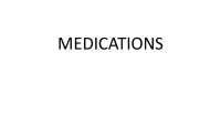 Medications and Drug Administration