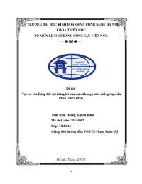 Vai trò của Đảng đối với thắng lợi của cuộc kháng chiến chống thực dân Pháp (1945-1954)