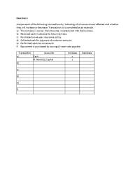 Accounting Exercises: Analyzing Transactions - Prof. Ali