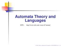 Automata Theory and Languages