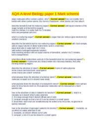 AQA A-Level Biology Paper 1: Mark Scheme and Key Concepts for Large Molecules
