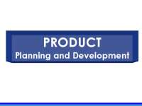 Product planning and Development