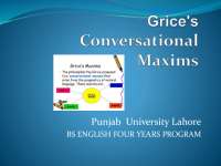 Grice conversational maxims Punjab University BS English program