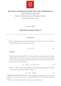 Introducción a la Relatividad General: Soluciones al Examen Final 2 - Prof. Andrade