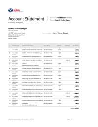 Personal Banking Transaction Statement - Prof. Raj