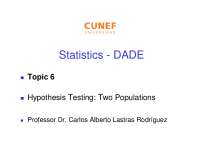 Topic 6 hypothesis testing
