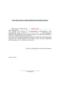 declaração  de acompanhamento psicopedagógico