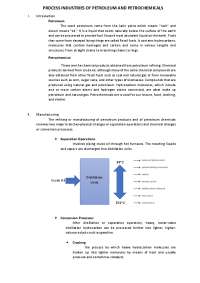 Petroleum And Petrochemicals Processes