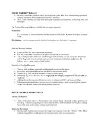 Food and Beverage Process