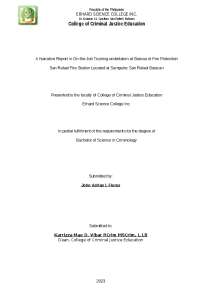 On-the-Job Training at Bureau of Fire Protection: A Criminology Narrative