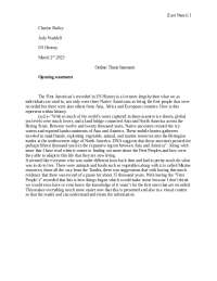 Outline Thesis Statement