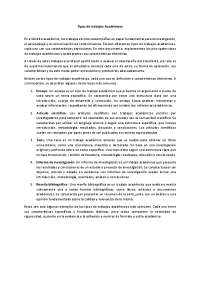 Tipos de Trabajos académicos