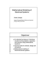 Mathematical Modeling of Electrical Systems