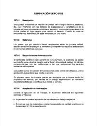 especificaciones tecnicas sobre reubicacion de postes en proyectos de pistas y veredas.