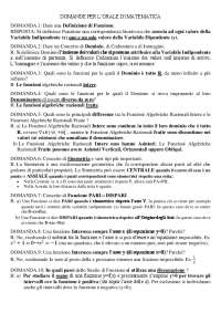 Domande e RISPOSTE orale matematica Esame di Stato maturità