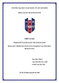 Tiểu luận Nhập môn QTKD